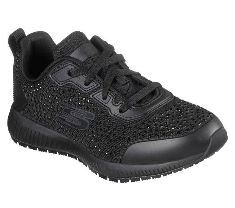 Skechers Dam Svarta Snörskor - Work Relaxed Fit: Squad - Prout Sr - Sverige (BWEGU-5382)